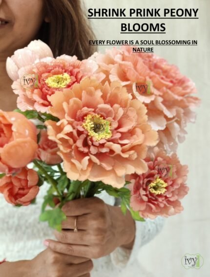 SHRINK PRINK PEONY BLOOMS