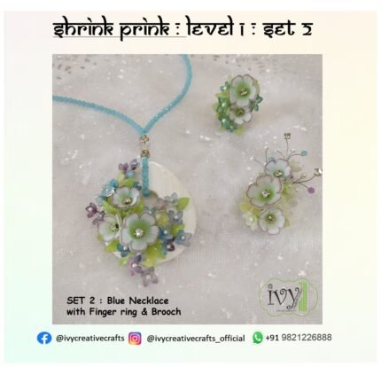 Shrink Prink Level 1 Set 2 : Blue Necklace with Finger ring & Brooch