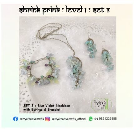 Shrink Prink Level 1 Set 3 : Blue Violet Necklace with Earings & Bracelet