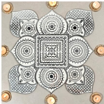 Mirror Mosaic Patola Rangoli – Project No.15 Front