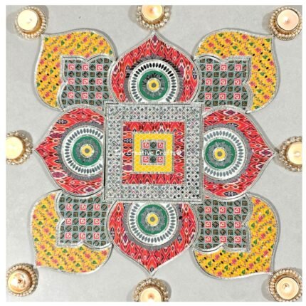 Mirror Mosaic Patola Rangoli – Project No.15 Back