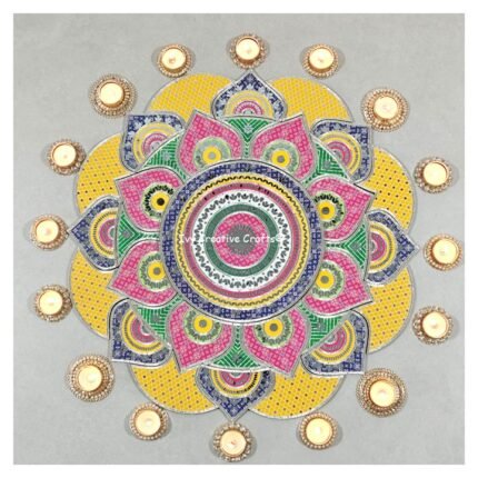 Mirror Mosaic Patola Rangoli – Project No.19