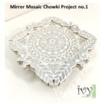 Project No.1 - Mirror Mosaic Peacock Chowki 10’’ x 10’’