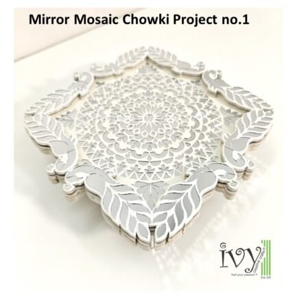 Project No.1 - Mirror Mosaic Peacock Chowki 10’’ x 10’’