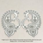 Project no.10 - Mirror Mosaic Ornamental Peacock Paisley Wall Art (one pair) (Single pcs size = 12 inches height x 8 inches width)