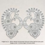 Project no.11 - Mirror Mosaic Ornamental Peacock Paisley Wall Art (one pair) (Single pcs size = 15 inches height x 10 inches width)