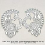 Project no.12 - Mirror Mosaic Ornamental Peacock Paisley Wall Art (one pair) (Single pcs size = 18 inches height x 12 inches width)