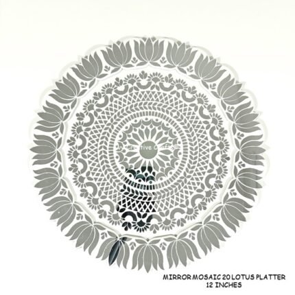 Mirror Mosaic 20 Lotus Platter :- 12 inches round Project no.1 (3 mm MDF)