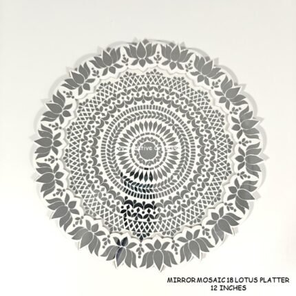 Mirror Mosaic 18 Lotus Platter :- 12 inches round Project no.2 (3 mm MDF)