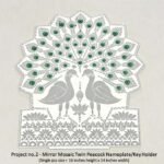 Project no.2 - Mirror Mosaic Twin Peacock Nameplate/Key Holder (Single pcs size = 16 inches height x 14 inches width)