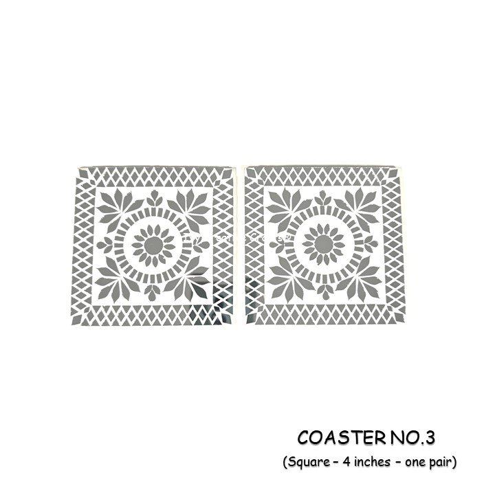 Coaster no.3 :- 4 inch Square Outer Size (3 mm MDF) Age group 10 years and above