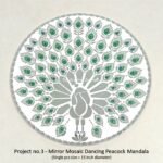 Project no.3 - Mirror Mosaic Dancing Peacock Mandala (Single pcs size = 15 inch diameter)