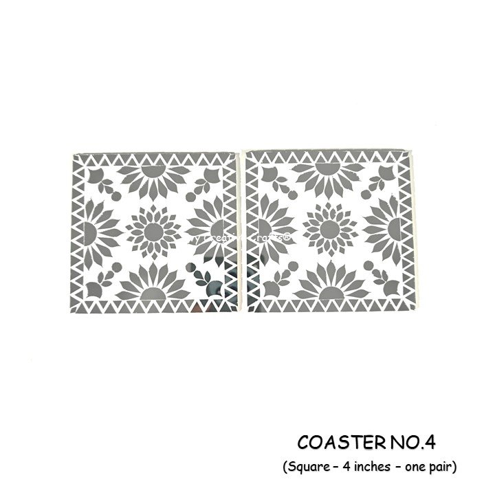 Coaster no.4 :- 4 inch Square Outer Size (3 mm MDF) Age group 10 years and above