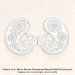 Project no.6 - Mirror Mosaic Ornamental Peacock Wall Art (one pair) (Single pcs size = 8 inches height x 6 inches width)