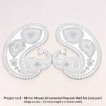 Project no.8 - Mirror Mosaic Ornamental Peacock Wall Art (onepair) (Single pcs size = 15 inches height x 12 inches width)