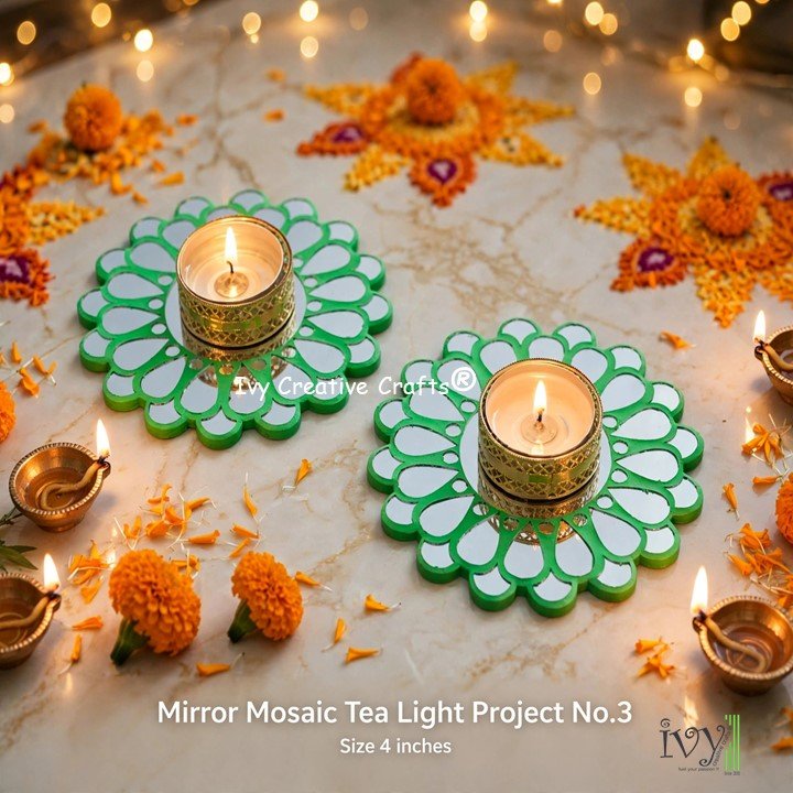 Mirror Mosaic Tea Light Project No.3 Mirror Mosaic Tea Light Project No.3 - Image 1